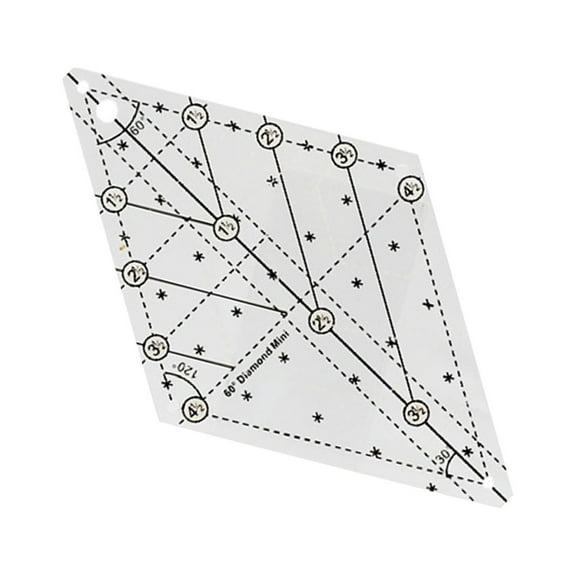 60 Degree Diamond Quilting Template Free Quilting Templates Sewing Ruler Durable Craft Clear Portable for Sewing Supplies Tailors DIY Tools Medium