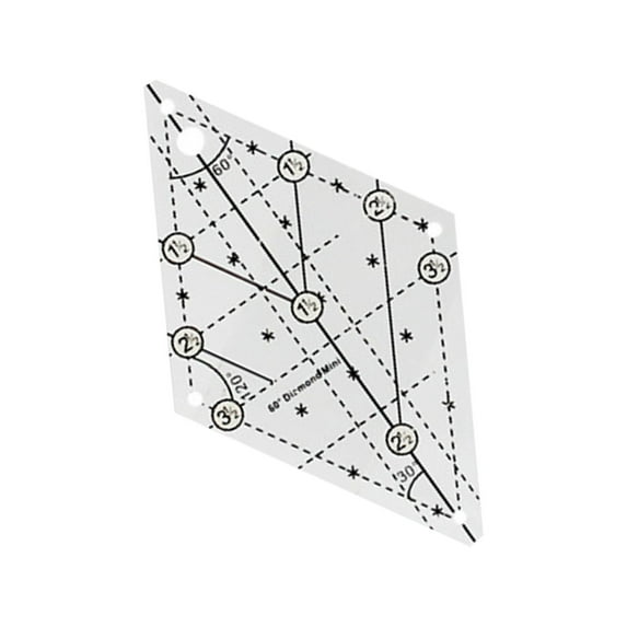 60 Degree Diamond Quilting Template Free Quilting Templates Sewing Ruler Durable Craft Clear Portable for Sewing Supplies Tailors DIY Tools Small