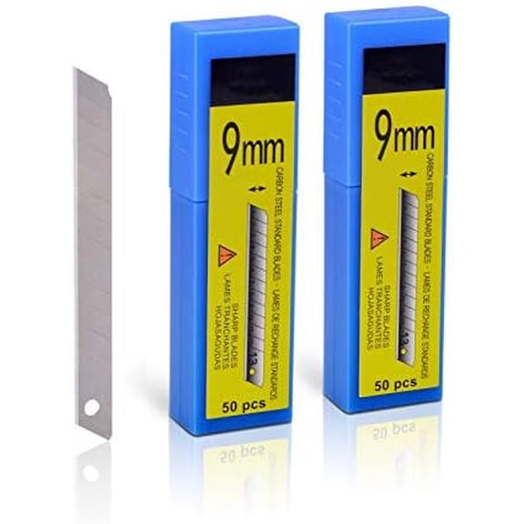 60 Degree Snap Off Universal Art Knife Replacement Blades, High Hardness Carbon Steel Material, Auto Vinyl Wrap Office Cutter Craft Knife Sharp Blades, Pack of 100