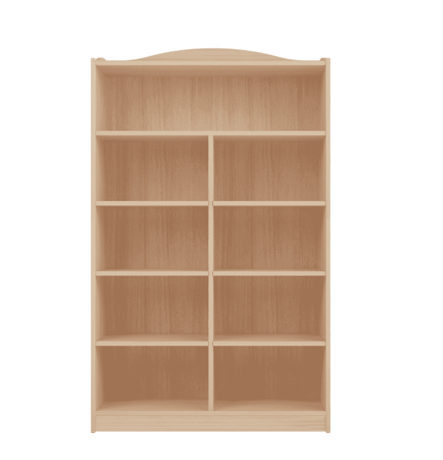 Adjustable Natural Wood 60" Kids Bookcase with Arch Top
