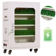 60 Device Cell Phone Charging Station Locker, Multiple USB Port Charging Cabinet, Fits up to 8.1 in Tablets, for School and Office, White