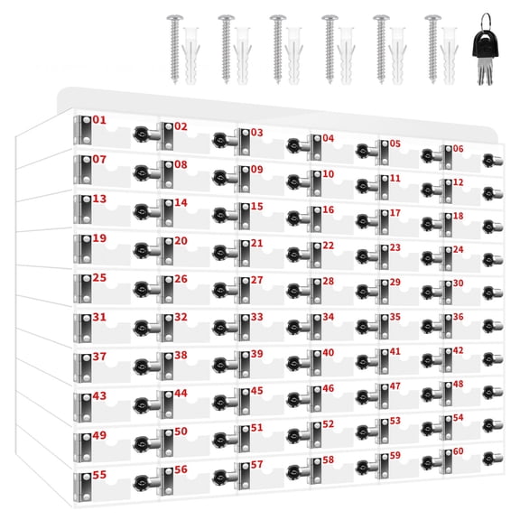 60 Door Clear Phone Storage,Cell Phone Locker Box With Slim Profile,Each Slot Lockable For Privacy,Cell Phone Storage Cabinet For Employees Or Students
