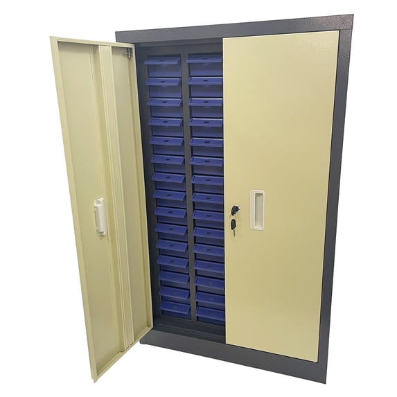 60 Drawer Lockable Part Cabinet Bolt and Nut Tool Storage Cabinet Document Cabinet Blue