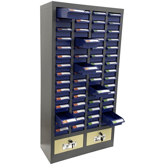 60 Drawers Small Parts Cabinet with Two Large Drawers Under No Door Type