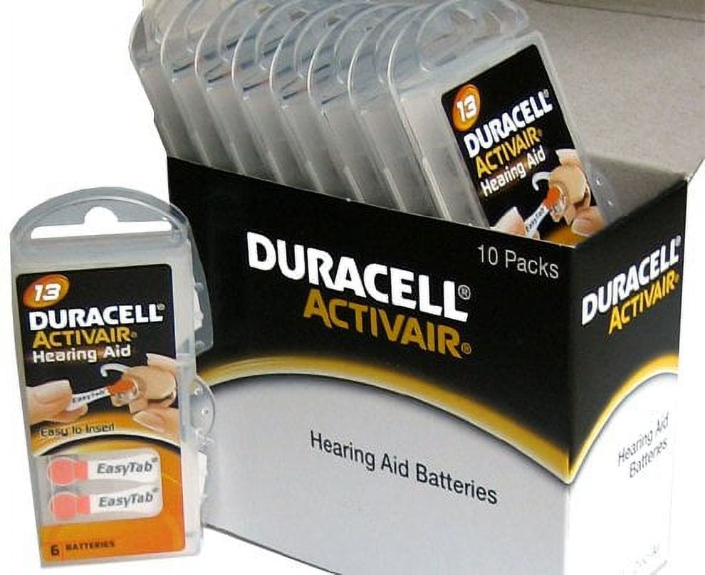 60 Duracell Hearing Aid Batteries Size: 13