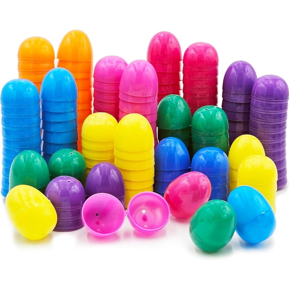 60 Eggs Fillable Easter Eggs 2.3" Inch Hinged Colorful Bright Plastic Easter Eggs, Perfect for Easter Egg Hunt, Suprise Egg, Easter Hunt, 2.3" Assorted Colors
