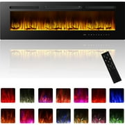 60 inch Electric Fireplace in-Wall Recessed, Wall Mounted Fireplace Heater, Linear Fireplace with Multicolor Flame, Timer, Low Noise, 750/1500W, Touch Screen & Remote Control