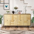 thumbnail image 1 of 60" Elegant Vintage 4-Door Accent Sideboard Cabinet,for Bedroom,Living Room,Office,Easy Assembly, Brown, 1 of 6