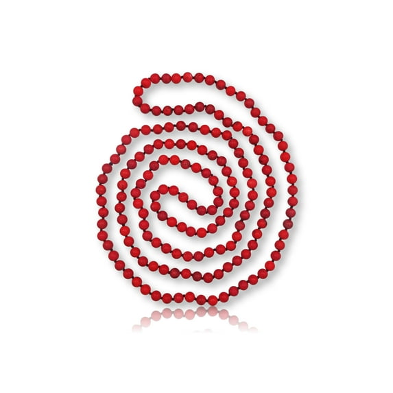 60" Endless Infinity 8MM Matte Finish Red Magnesite Stone Beaded Long or Multi Strand Versatile Lenght Endless Infinity Mala Style Wrap Necklace.