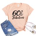 thumbnail image 1 of 60 & Fabulous Shirt 60Th Birthday Tee Hello Sixty Tshirt Women's Party T-shirt Sixtieth B'day Gift 1961 Shirts, 1 of 3