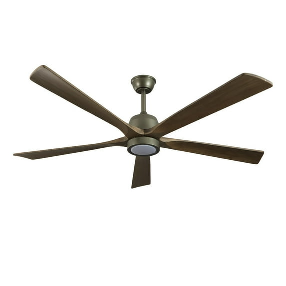 60" Farmhouse Ceiling Fan with LED Light, 5 wood blades, 6-Speed Reversible Quiet DC Motor, Remote Control, Adjustable Color Temp, for Living Room or Bedroom