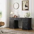 thumbnail image 1 of 60" Farmhouse Executive Desk with File Drawer, Storage Cabinet, Wood Home Office Desk , Rustic Computer Writing Desk for Home, Study, Work, Writing, 1 of 8