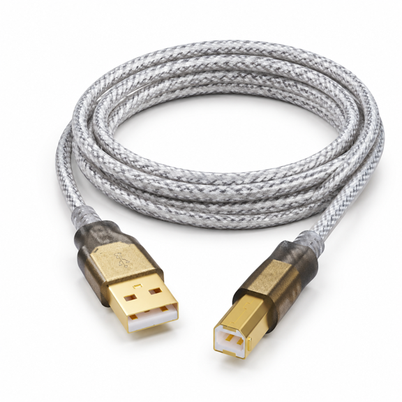 60 Ft USB 2.0 Printer Scanner Cable, Type A Male to B Male for Compatible Devices