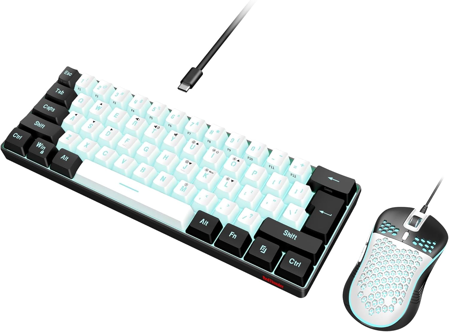 60% Gaming Keyboard and Combo, -Compact 61-Key Backlit Mini Keyboard ...