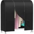 thumbnail image 1 of 60'' Garment Rack Cover Dustproof Clothes Rack Cover Breathable Garment Bags Protector Wardrobe Cover with 2 Durable Zippers for Garment Rack, Black, (Rack Not Included), 1 of 12
