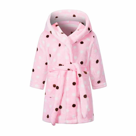 Up to 60% off Gift Shldybc Boys Girls Robe Toddler Kids Hooded Sleepwear Fleece Bathrobes Cute Housecoat Gowns Toddler Plush Pajamas Sleepwear Spa Robe (2 Toddler-16 Years) Variety of Colors