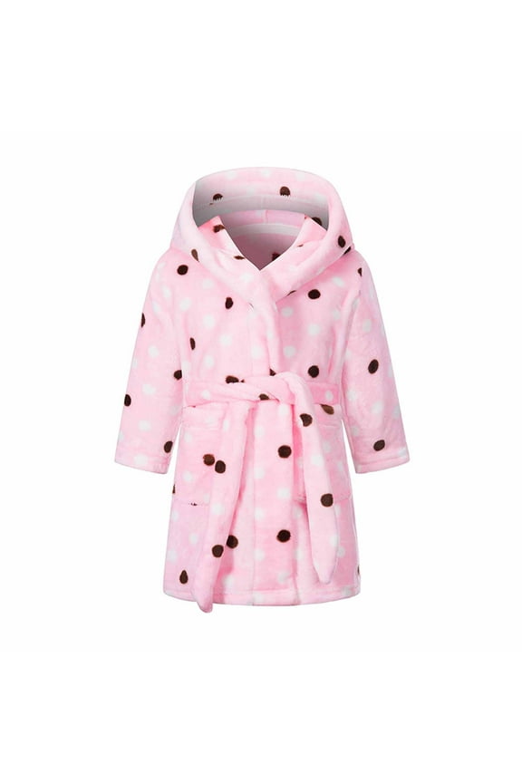 Up to 60% off Gift Shldybc Boys Girls Robe Toddler Kids Hooded Sleepwear Fleece Bathrobes Cute Housecoat Gowns Toddler Plush Pajamas Sleepwear Spa Robe (2 Toddler-16 Years) Variety of Colors