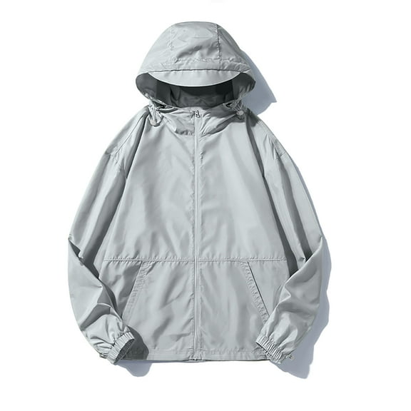 up to 60% off Gifts 2023 Winter Womens Raincoat Womens Windbreaker Coat Winter Lightweight Outdoor Hiking Biker Hooded Jacket Long Sleeve Zip up Casual Solid Plus Size Bicycle Outwear Up to 65% off