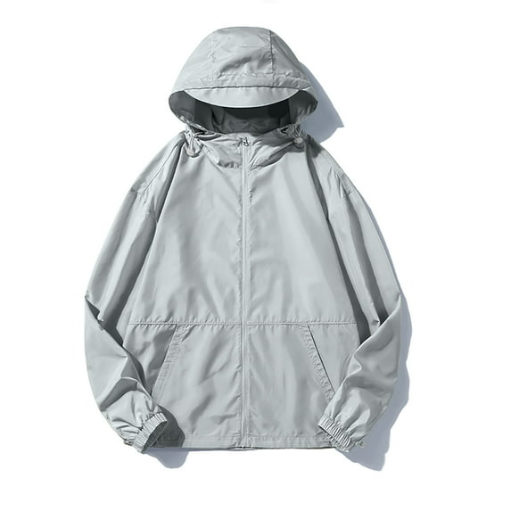 up to 60% off Gifts 2023 Winter Womens Raincoat Womens Windbreaker Coat Winter Lightweight Outdoor Hiking Biker Hooded Jacket Long Sleeve Zip up Casual Solid Plus Size Bicycle Outwear Up to 65% off