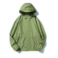 thumbnail image 1 of up to 60% off Gifts 2023 Winter Womens Raincoat Womens Windbreaker Coat Winter Lightweight Outdoor Hiking Biker Hooded Jacket Long Sleeve Zip up Casual Solid Plus Size Bicycle Outwear Up to 65% off, 1 of 5