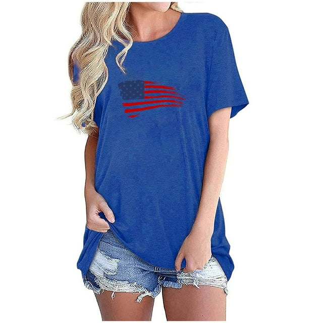 up to 60% off Gifts Dianli Independence Day Short Sleeve Women's Casual ...