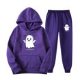 thumbnail image 1 of up to 60% off Gifts Hoodies Sets for Women Halloween 2 Piece Outfits Set for Women Cute Ghost Print Hooded Sweatshirt and Jogger Sweatpant Sweatsuits Sets with Pocket Causal Lounge Set Holiday Deals, 1 of 2