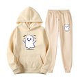 thumbnail image 1 of up to 60% off Gifts Hoodies Sets for Women Halloween 2 Piece Outfits Set for Women Cute Ghost Print Hooded Sweatshirt and Jogger Sweatpant Sweatsuits Sets with Pocket Causal Lounge Set Holiday Deals, 1 of 2