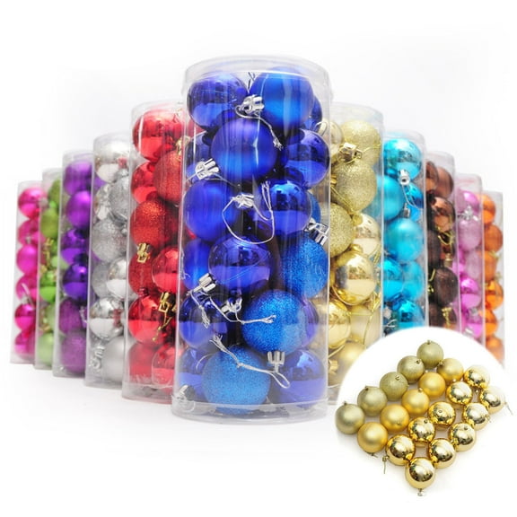 up to 60% off Gifts Karymi Christmas Ornaments Plastic Christmas Balls 24 PCS of 4cm Electroplating Balls Christmas Decoration Hanging Balls Barrel Package Christmas Balls