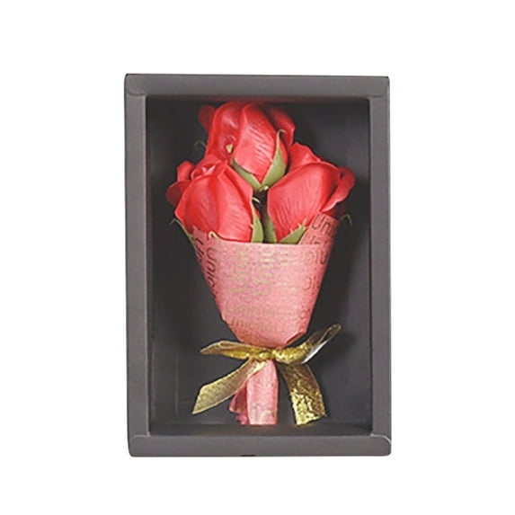 Up to 60% off Gifts! LSLJS Floral Scented Bath Soap, Valentine's Gifts Artificial Rose Flowers Bouquet with Gifts Box Plant Oil Rose Soap Realistic Eternal Faux Flowers for Girlfriend Mom