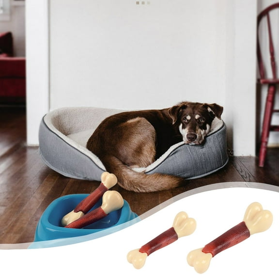 Nsxcdh Nylon Teething Stick Dog Toys,Bit Proof Teething Stick,Meat Flavored Bones,Large and Small Dogs Pet Supplies,Plastic Simulation