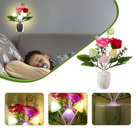 Up to 60% off Gifts Nsxcdh Plug-in Color Changing LED Flower Night Light, Dreamy Star Light for Kids Room, Nursery, Bedroom or Hallway Trending Picks Under Budget