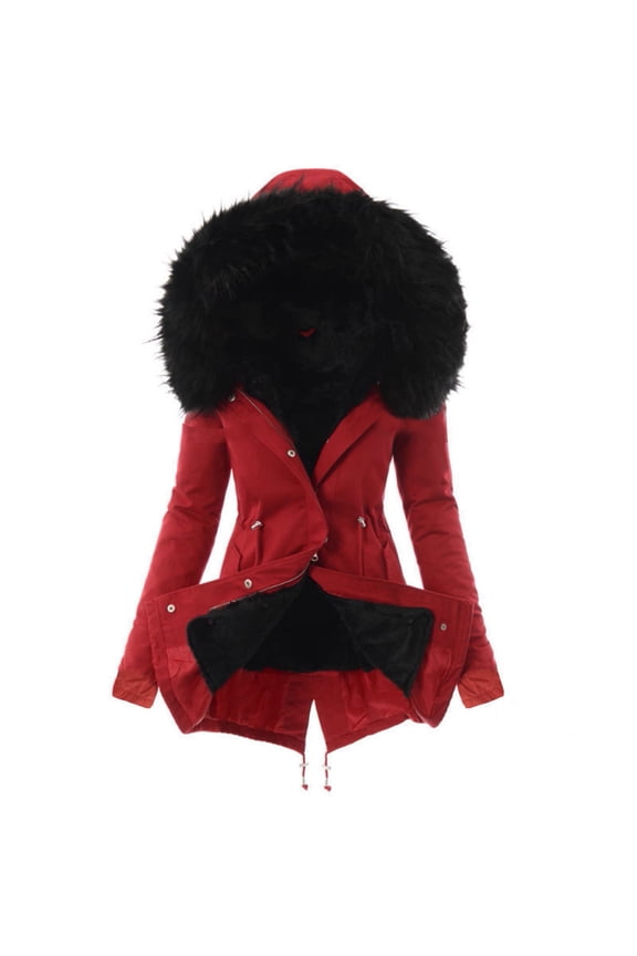 up to 60% off Gifts Parka Coat for Women Usmixi Winter Plush Hooded Overcoat for Women Warm Thickened Fleece Lined Padded Jackets Casual Solid Long Sleeve Button Coat Outwear 2025 Jacket Holiday