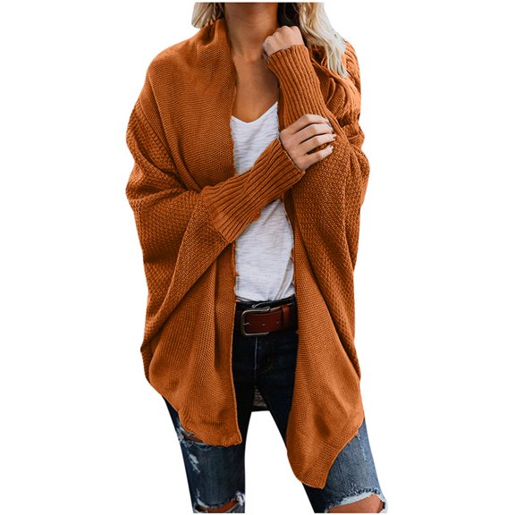 Gifts Sweater Coat for Women Winter Knit Cardigan for Women Long Sleeve Open Front Cozy Knitted Cotton Sweater Coat Casual Solid Ladies Loose Long Sweater Cardigan Outwear Weekly