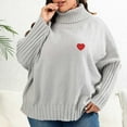 thumbnail image 1 of up to 60% off Gifts wycnly Under $5 Sweater for Women Winter Womens Turtleneck Sweater Long Sleeve Plus Size Comfort Knitted Pullover Tunic Fashion Heart Print Ladies Girls Sweater Tops, 1 of 4