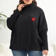 thumbnail image 1 of Gifts Usmixi Under $5 Sweater for Women Winter Womens Turtleneck Sweater Long Sleeve Plus Size Comfort Knitted Pullover Tunic Fashion Heart Print Ladies Girls Sweater Tops, 1 of 4