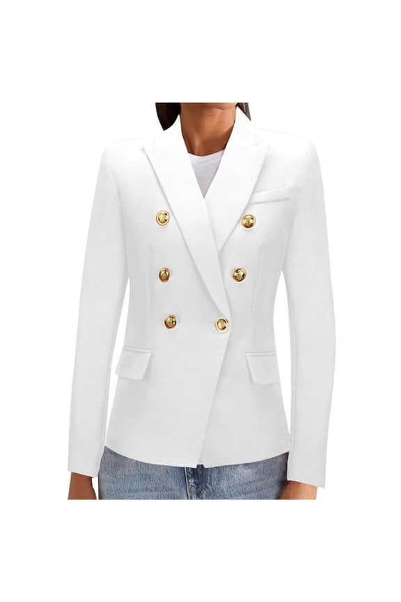 clear 50% off Usmixi Winter Womens Blazer Jackets Suit Coats for Women Business Classic Houndstooth Plaid Office Blazer Jackets Fashion Double Breasted Long Sleeve Ladies Work Coats Up to 65% off