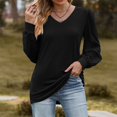 thumbnail image 1 of up to 60% off Gifts Usmixi Clearance Sale Sweatshirt for Women Casual Solid Lightweight Chiffon Lantern Sleeve Ladies Pullover Tunic Tops Winter Trendy Plain V-Neck Long Sleeve Blouses, 1 of 5