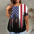 thumbnail image 1 of up to 60% off Gifts Usmixi Shirts for Women 4th of July Fashion Plus Size Patriotic Tunic Tee Tops Summer Trendy Independence Day Graphics Short Sleeve Crewneck Ladies Blouses Black XL, 1 of 6