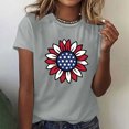 thumbnail image 1 of up to 60% off Gifts Usmixi Shirts for Women Independence Day Plus Size Loose Patriotic Tee Tops Summer Casual Crewneck Short Sleeve Sunflower Flag Print Ladies Blouses Gray l, 1 of 4