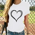 thumbnail image 1 of up to 60% off Gifts Usmixi Shirts for Women Plus Size Fashion Lightweight Comfy Pullover Tunic Tee Tops Summer Trendy Heart Print Short Sleeve Crewneck Ladies Blouses White XL, 1 of 6