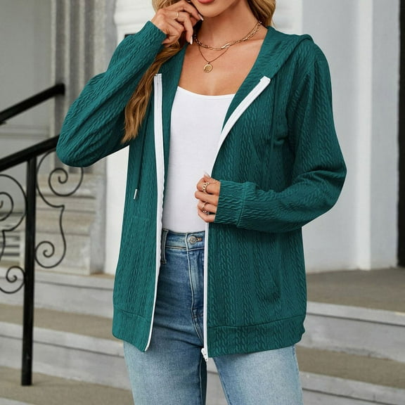up to 60% off Gifts Usmixi Sweatshirt Coats for Women Sweater Coats for Women Long Sleeve Winter Lightweight Comfy Knitted Hooded Coats Casual Solid Open Front Zipper Pocket Girls Jackets