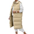 thumbnail image 1 of up to 60% off Gifts Usmixi Winter Womens Down Jacket Puffer Overcoat for Women Casual Solid Lapel Sleeveless Loose Quilted Vest Coat Open Front Button Cotton Jacket Outwear with Pocket Up to 65% off, 1 of 5
