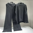 thumbnail image 1 of up to 60% off Gifts Usmixi Women's Two Piece Outfits Sweater Sets Long Sleeve Knit Pullover and Wide Leg Pants Lounge Sets Winter Casual Solid Loose Loungewear under $5, 1 of 5