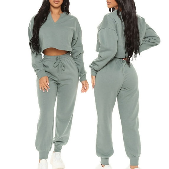 up to 60% off Gifts Usmixi Womens 2 Piece Tracksuit Casual Sports Sweatsuit Outfits Winter Long Sleeve Pullover Sweatshirt and Drawstring Jogger Pants Lounge Set under $5