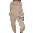 thumbnail image 1 of up to 60% off Gifts Usmixi Womens 2 Piece Tracksuit Womens 2 Piece Outfits Long Sleeve Crewneck Sweatshirt and Jogger Pants Fashion Letter Print Sweatsuits Lounge Sets with Pocket, 1 of 6