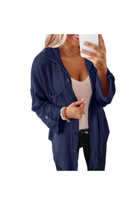 up to 60% off Gifts Usmixi Womens Corduroy Jacket Womens Shacket Coat Long Sleeve Button Down Lapel Casual Solid Shirt Jacket Loose Pocket Fall Comfy Outerwear Winter Corduroy Jacket