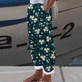 thumbnail image 1 of up to 60% off Gifts Usmixi Womens Cotton Linen Pants Summer Vintage Floral Plus Size Straight Trousers Comfy Breathable Cotton Linen Pocket Long Pants Army Green XXXXL, 1 of 4