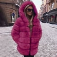 thumbnail image 1 of Gifts Usmixi Womens Faux Fur Coat Fluffy Plush Coat for Women Casual Solid Plus Size Fuzzy Fleece Hooded Jacket Pocket Long Sleeve Faux Furry Outerwear Winter Faux Fur Coat, 1 of 5