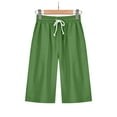 thumbnail image 1 of up to 60% off Gifts Usmixi Womens Half Pants Casual Solid Loose Straight Drawstring Elastic Waist Shorts Summer Comfy Cotton Linen Pocket 1/2 Pants Mint Green s, 1 of 7