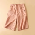 thumbnail image 1 of up to 60% off Gifts Usmixi Womens Half Pants Summer Casual Solid Button High Waist Plus Size Shorts Comfort Cotton Linen Leisure Wear Shorts with Pocket Red l, 1 of 6